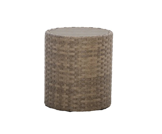 Newport Wosaic Wicker Side Table with Speaker & Charger