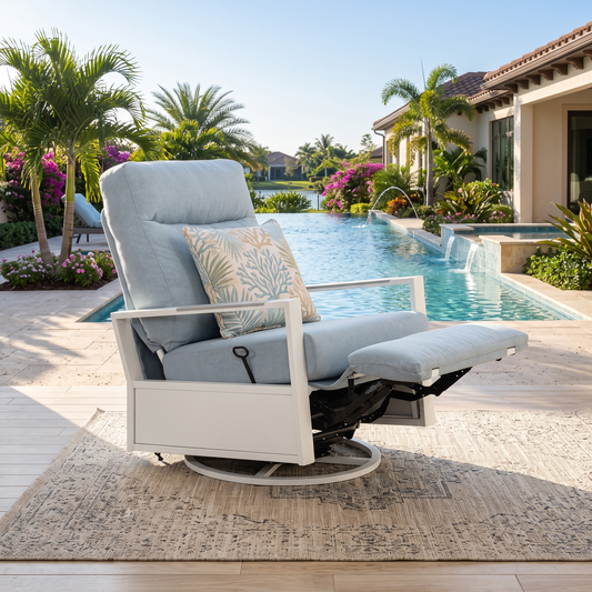 Kiesta Outdoor Aluminum Swivel Glider Recliner | Patio Lounge Chair