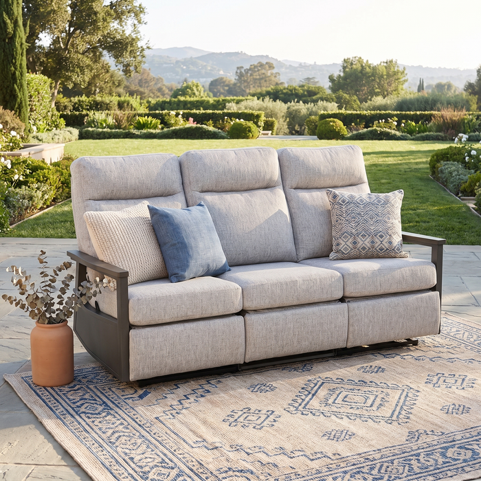 Huntington 5-Seat Aluminum Reclining Sofa in Sunbrella Canvas