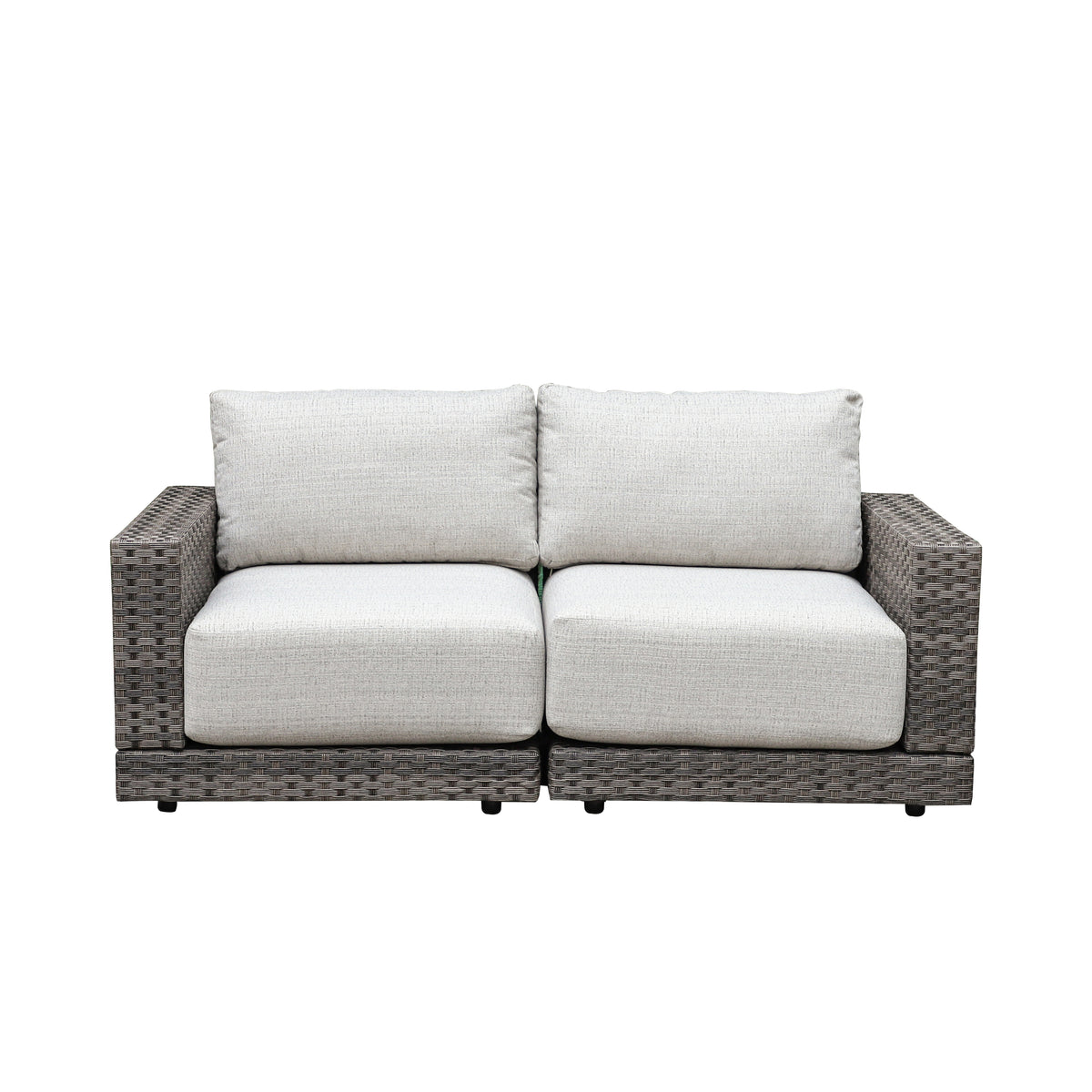 Malibu II 5-piece Patio Wicker Modular Loveseat Set with Ottoman and Swivel Glider Recliners | Outdoor Set