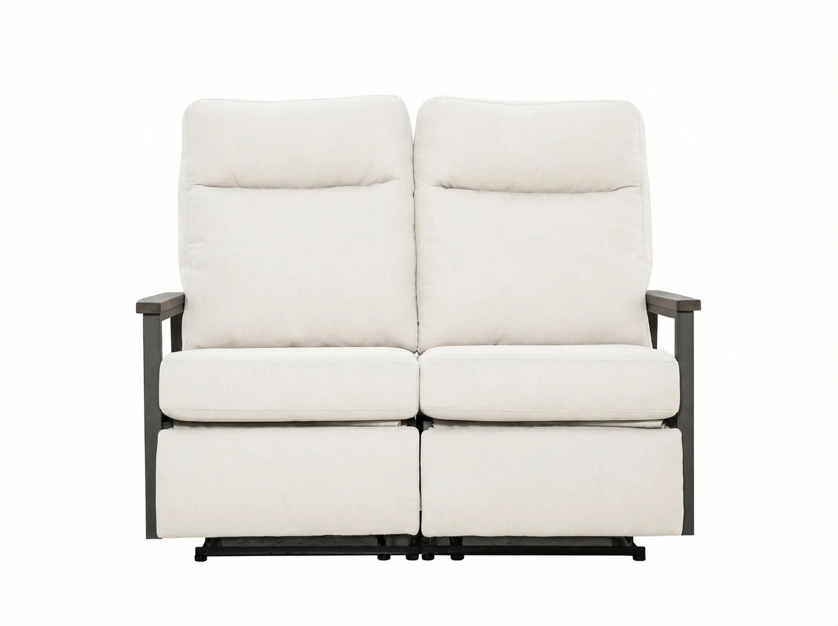 Huntington Outdoor Aluminum Reclining Loveseat Sofa in Sunbrella® Canvas Canvas | Outdoor Sofa