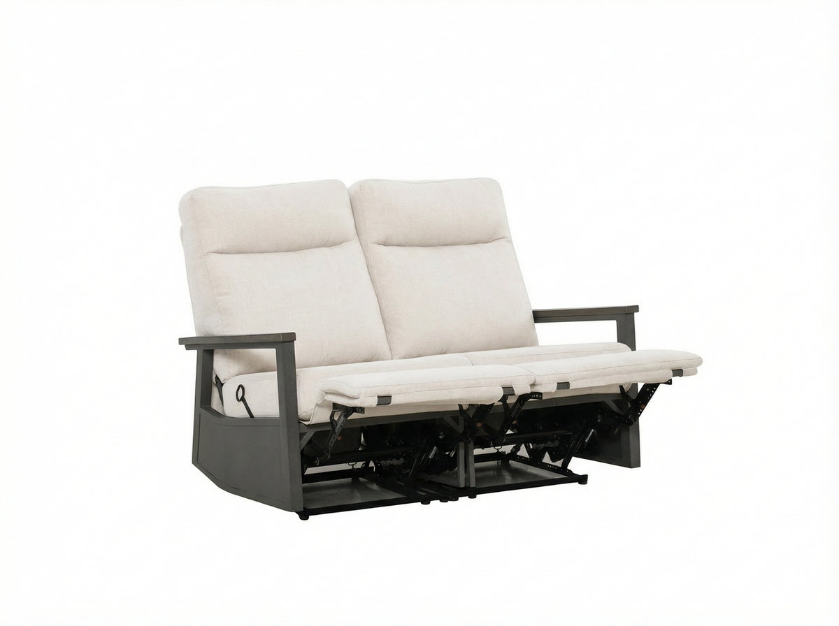 Huntington Outdoor Aluminum Reclining Loveseat Sofa in Sunbrella® Canvas Canvas | Outdoor Sofa