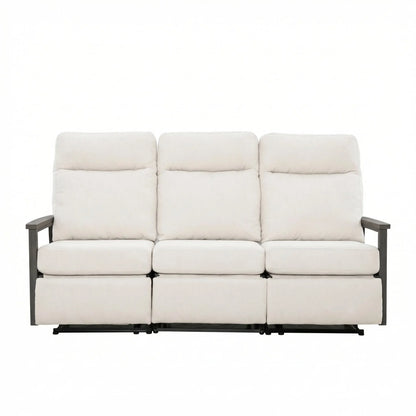 Huntington Three-Seat Outdoor Aluminum Reclining Sofa in Sunbrella® Canvas Canvas | Outdoor Sofa