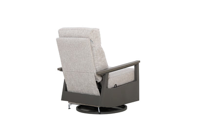 Huntington Outdoor Firepit Set | 4PC Aluminum Swivel Glider Recliners with Firepit Table