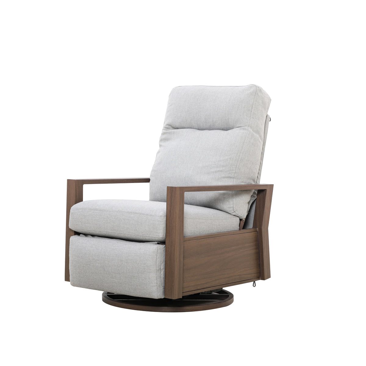 Shoreline 5-Seat Patio Aluminum Reclining Sofa Conversation Set with Pair of Recliners in Steeple Gray | Outdoor Set