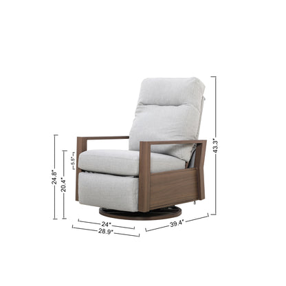 Shoreline 5-Seat Patio Aluminum Reclining Sofa Conversation Set with Pair of Recliners in Steeple Gray | Outdoor Set