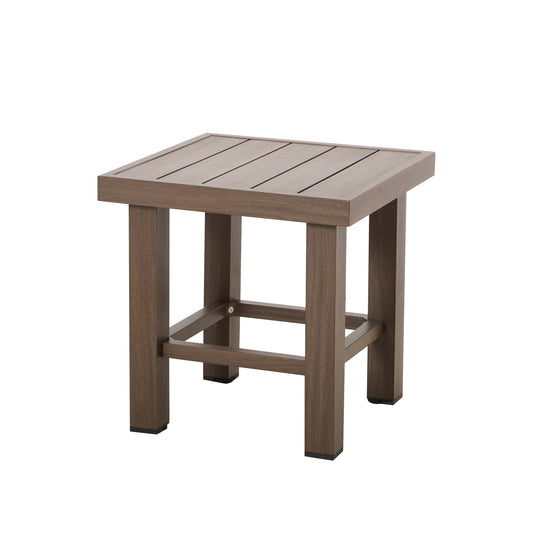 Shoreline Outdoor Wood-Look Aluminum Side Table