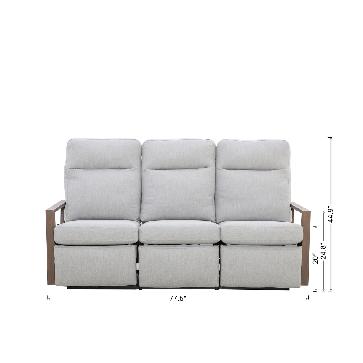 Shoreline 5-Seat Patio Aluminum Reclining Sofa Conversation Set with Pair of Recliners in Steeple Gray | Outdoor Set