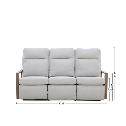 Shoreline 5-Seat Patio Aluminum Reclining Sofa Conversation Set with Pair of Recliners in Steeple Gray | Outdoor Set
