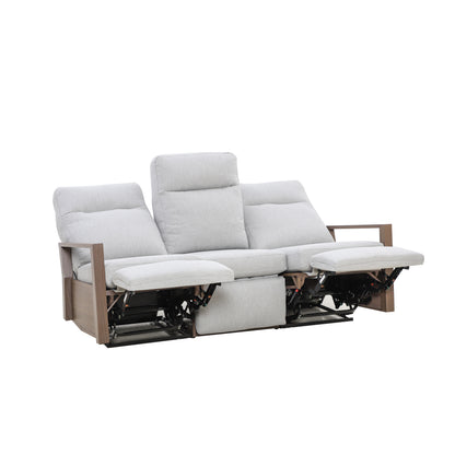 Shoreline 5-Seat Patio Aluminum Reclining Sofa Conversation Set with Pair of Recliners in Steeple Gray | Outdoor Set
