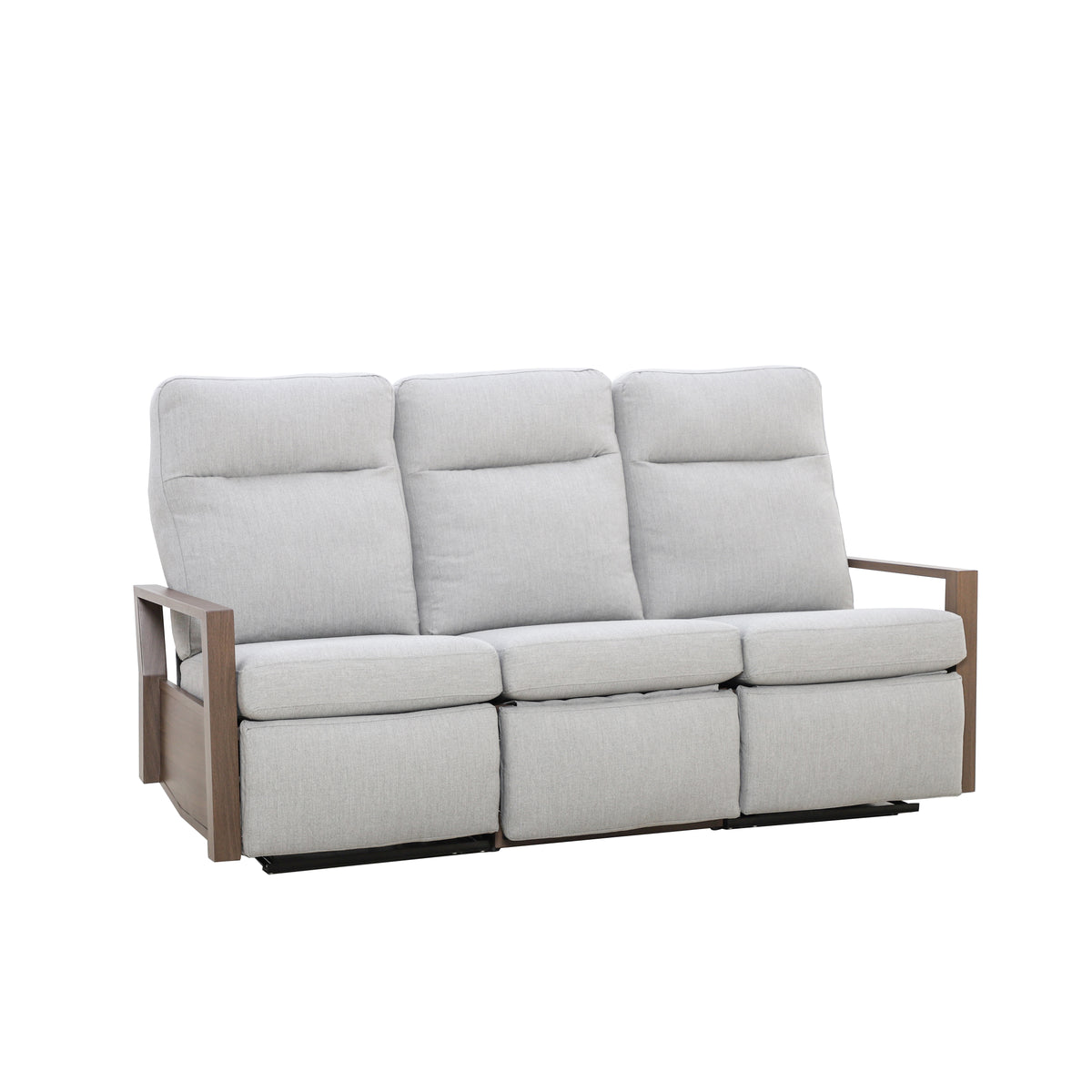 Shoreline 5-Seat Patio Aluminum Reclining Sofa Conversation Set with Pair of Recliners in Steeple Gray | Outdoor Set