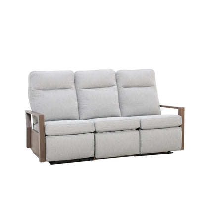 Shoreline 5-Seat Patio Aluminum Reclining Sofa Conversation Set with Pair of Recliners in Steeple Gray | Outdoor Set