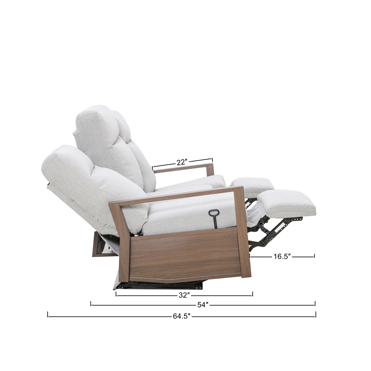 Shoreline 5-Seat Patio Aluminum Reclining Sofa Conversation Set with Pair of Recliners in Steeple Gray | Outdoor Set