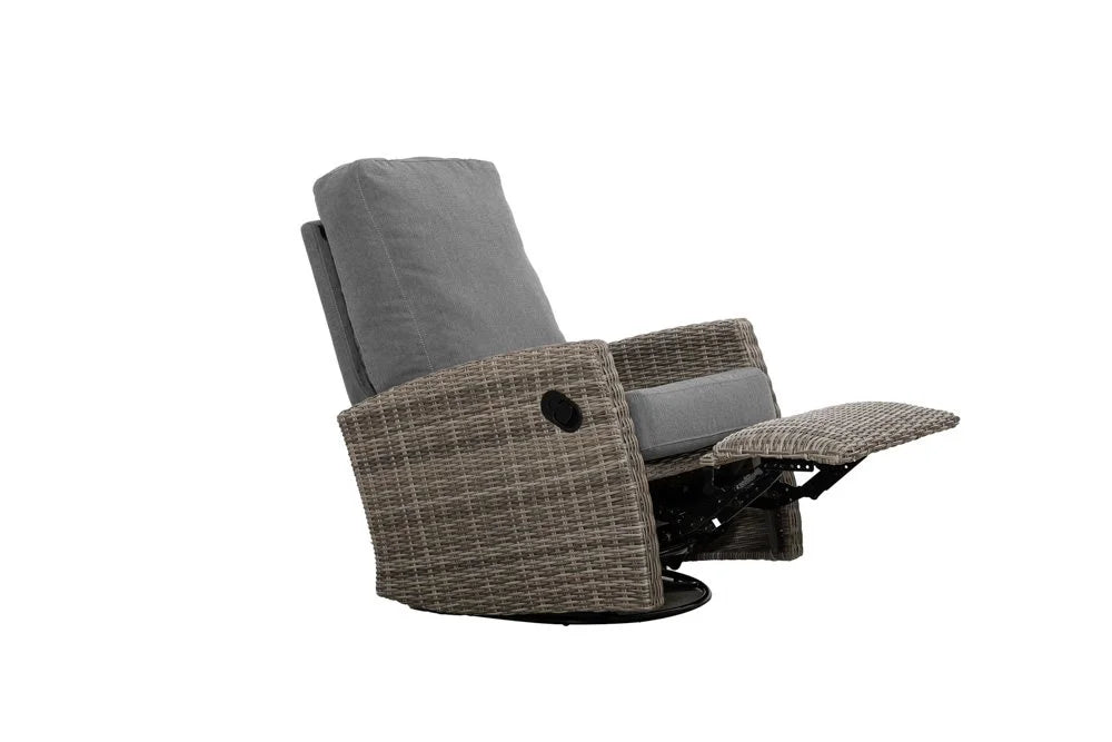 Keywest Wicker Outdoor Swivel Glider Recliner  | Patio Lounge Chair
