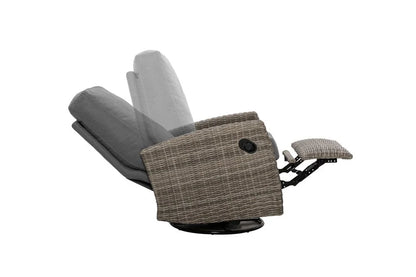 Keywest Outdoor Speaker Bistro Set | 2PC Wicker Swivel Glider Recliner with Wosaic Speaker Table