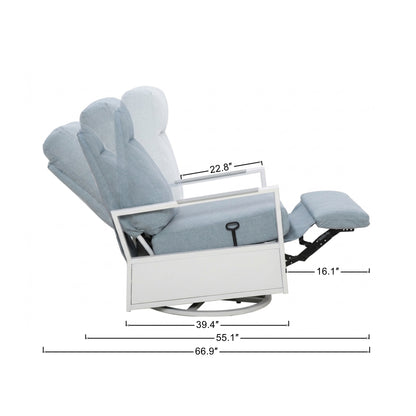 Kiesta 4-Seat Patio Aluminum Reclining Loveseat Conversation Set with Pair of Recliners | Outdoor Set