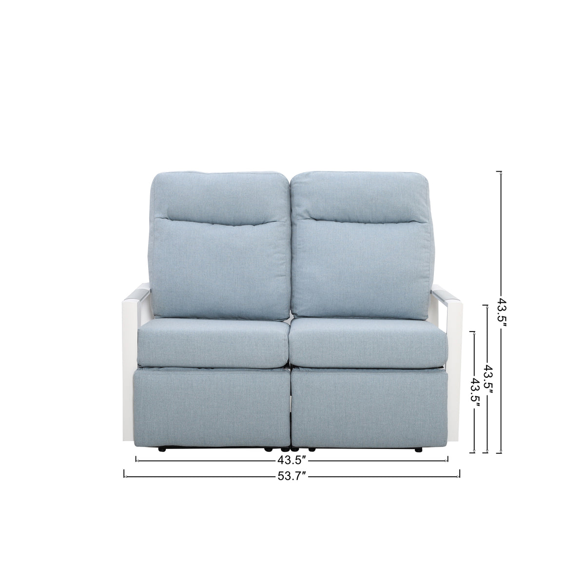 Kiesta Outdoor Aluminum Reclining Loveseat Sofa | Outdoor Sofa