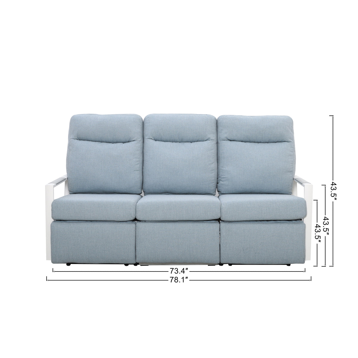 Kiesta 5-Seat Patio Aluminum Reclining Sofa Conversation Set with Pair of Recliners | Outdoor Set