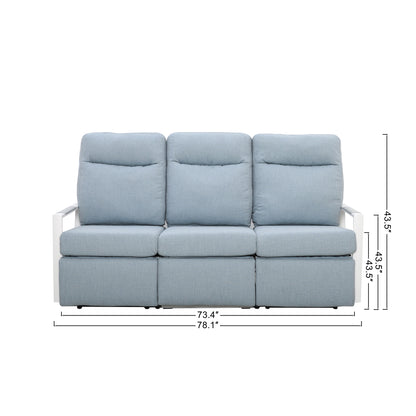 Kiesta Outdoor Aluminum Reclining Sofa | Outdoor Sofa