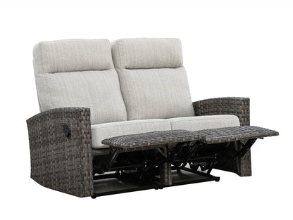 Malibu II Outdoor Wicker Reclining Loveseat Sofa