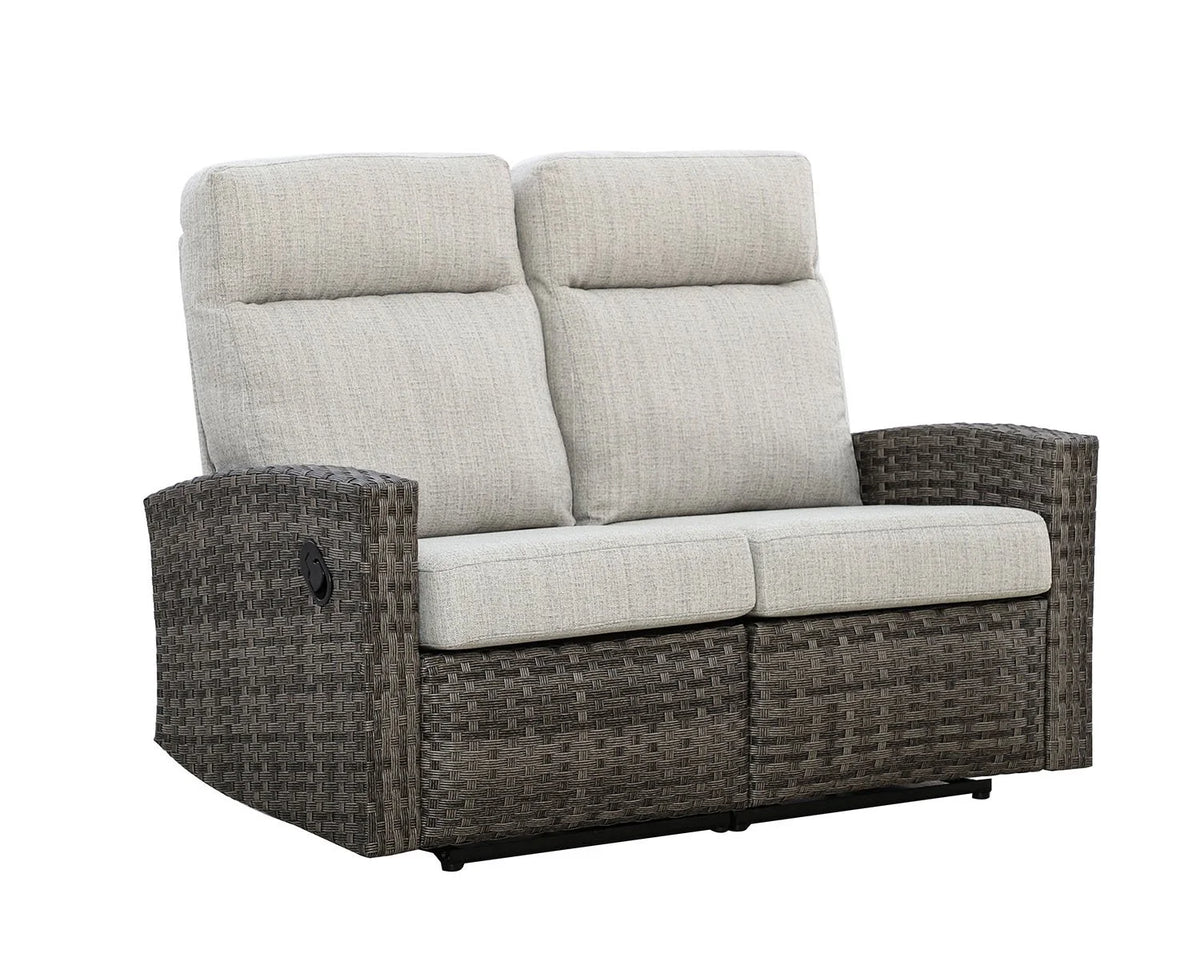 Malibu II Outdoor Wicker Reclining Loveseat Sofa