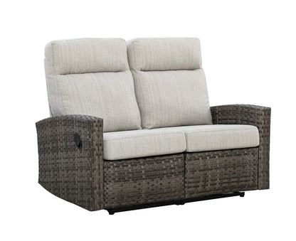 Malibu II Outdoor Wicker Reclining Loveseat Conversation Set with a pair of Recliners | Outdoor Set