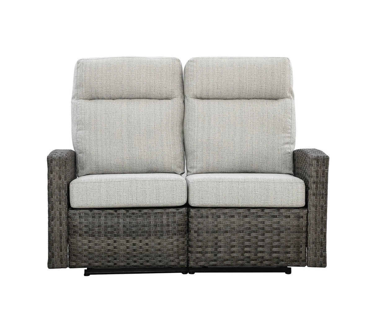 Malibu II Outdoor Wicker Reclining Loveseat Conversation Set with a pair of Recliners | Outdoor Set
