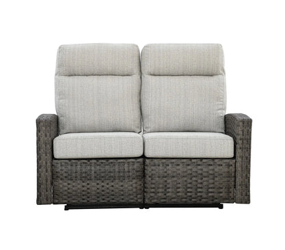 Malibu II Outdoor Wicker Reclining Loveseat Conversation Set with a pair of Recliners | Outdoor Set