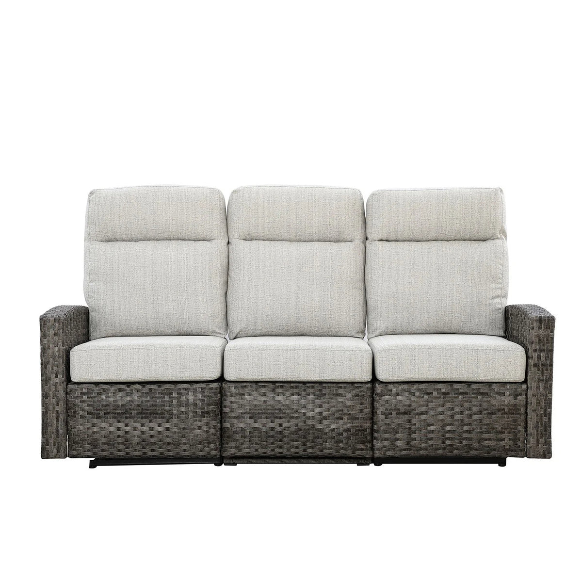 Malibu II Outdoor Wicker Reclining Sofa Conversation Set with a pair of Recliners | Outdoor Set