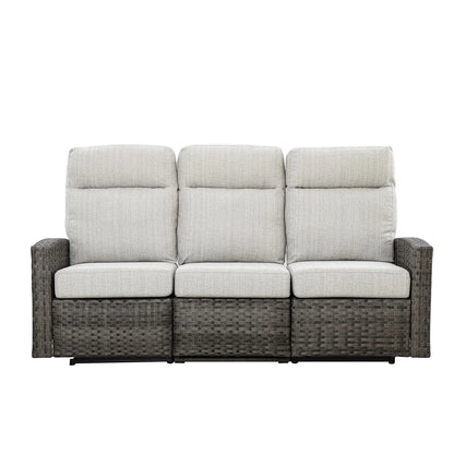 Malibu II Outdoor Wicker Reclining Sofa Conversation Set with a pair of Recliners | Outdoor Set