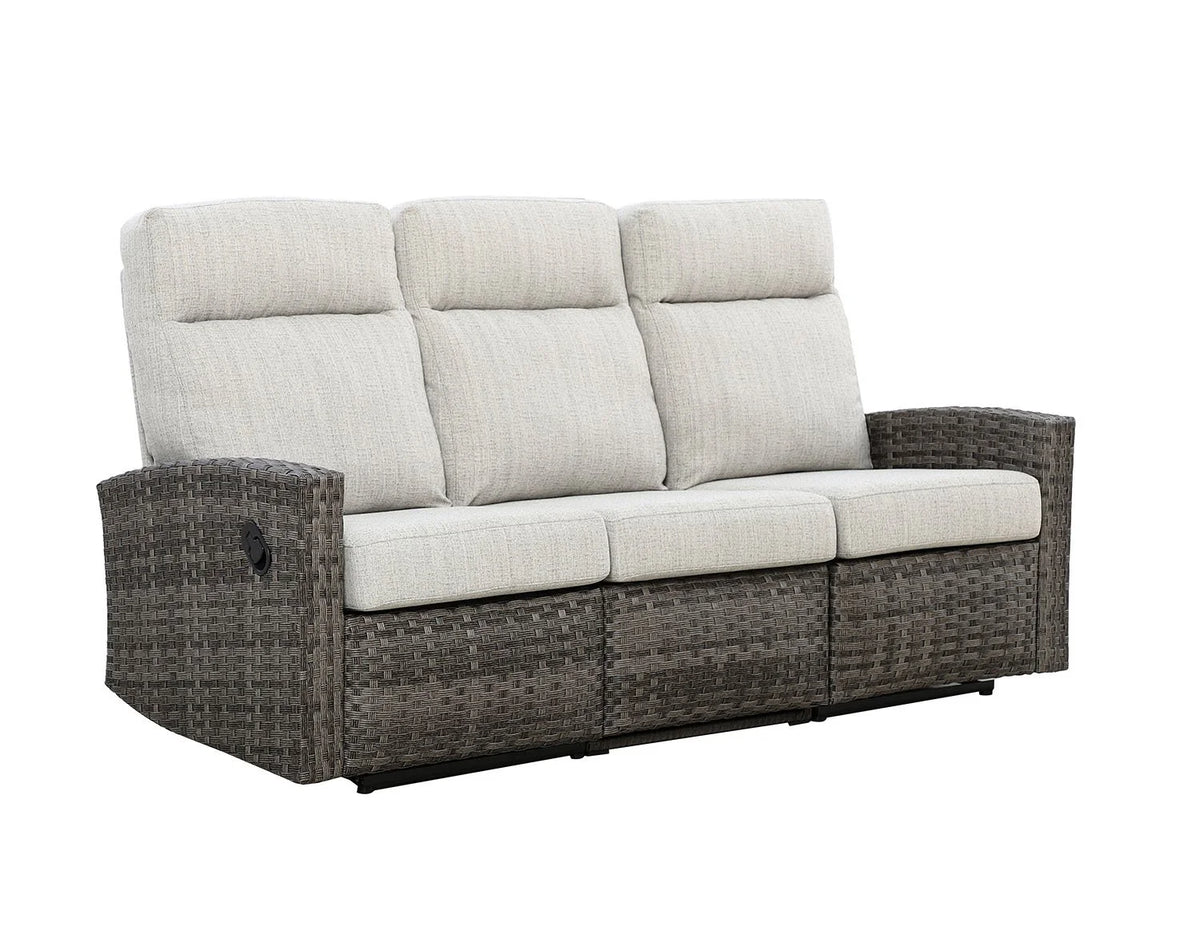 Malibu II Three-Seat Outdoor Wicker Reclining Sofa