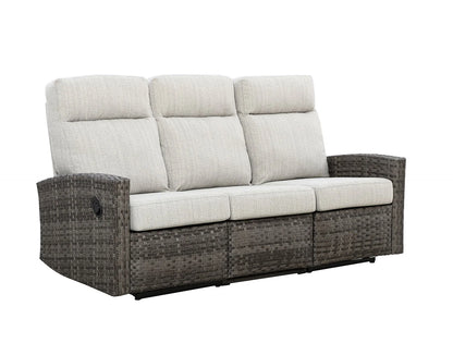 Malibu II Three-Seat Outdoor Wicker Reclining Sofa