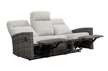 Malibu II Three-Seat Outdoor Wicker Reclining Sofa