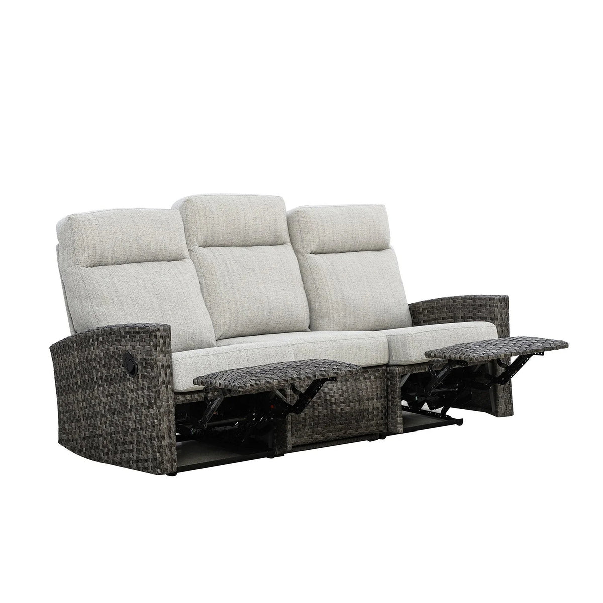 Malibu II Outdoor Wicker Reclining Sofa Conversation Set with a pair of Recliners | Outdoor Set