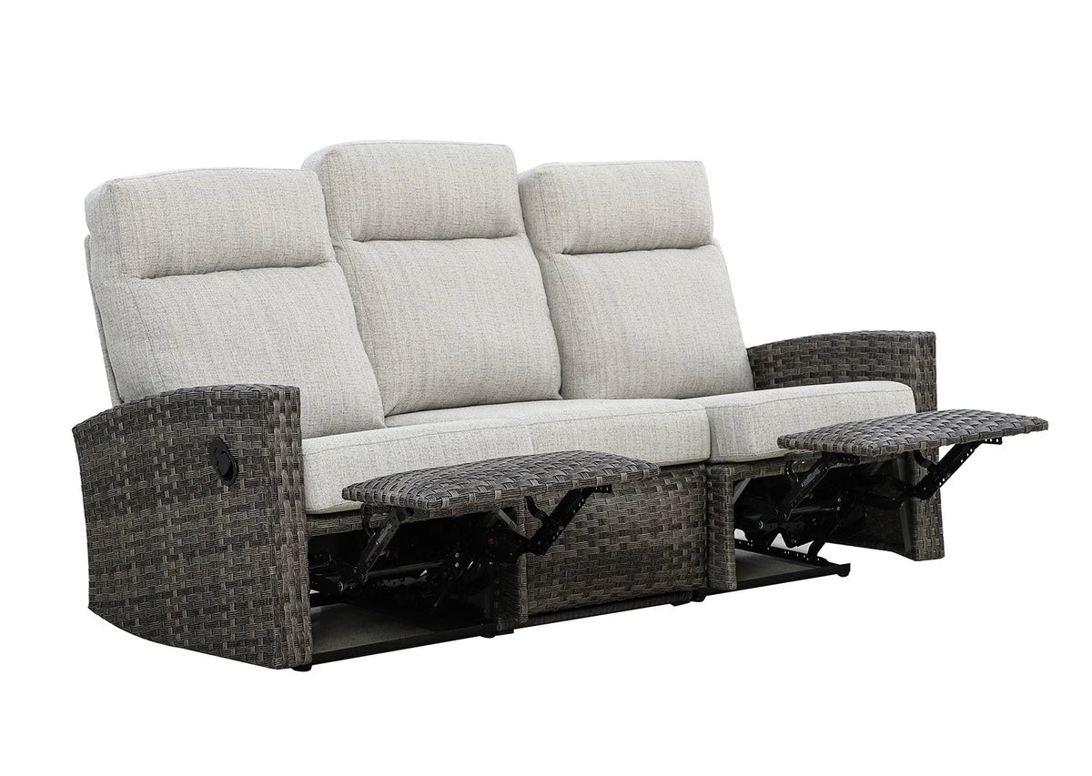 Malibu II Three-Seat Outdoor Wicker Reclining Sofa