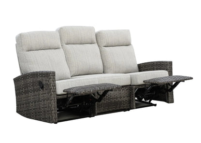 Malibu II Three-Seat Outdoor Wicker Reclining Sofa