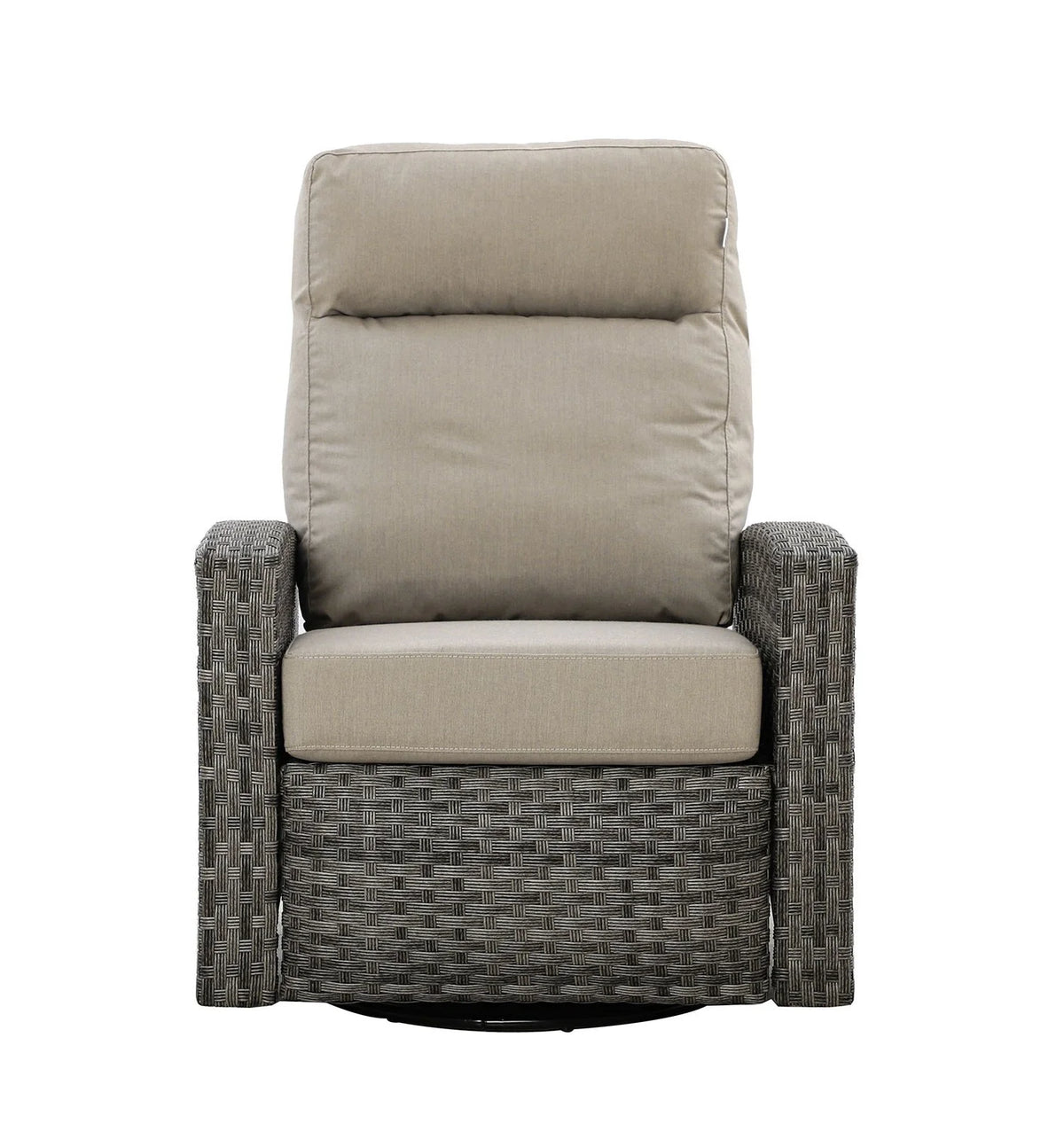 Malibu II Outdoor Wicker Reclining Sofa Conversation Set with a pair of Recliners in Sunbrella® Canvas Taupe | Outdoor Set