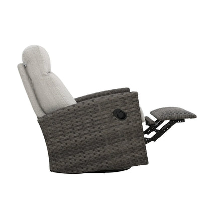 Malibu II Outdoor Wicker Reclining Console Loveseat Conversation Set with a pair of Recliners | Outdoor Set