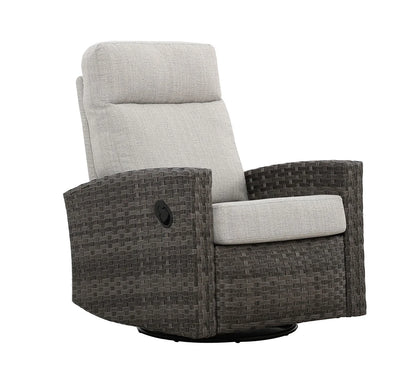 Pair of Malibu II Wicker Outdoor Swivel Glider Recliner  | Patio Lounge Chair x 2
