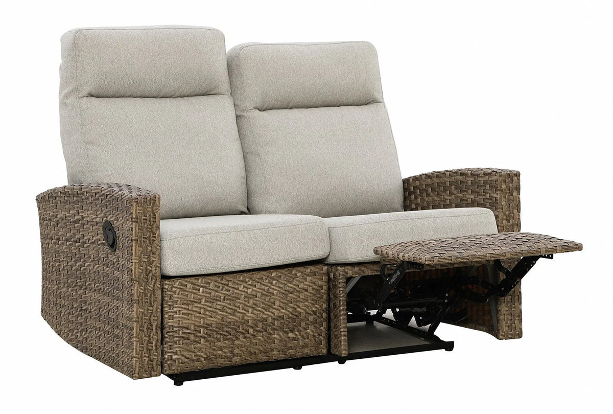 Newport Outdoor Wicker Reclining Loveseat Sofa