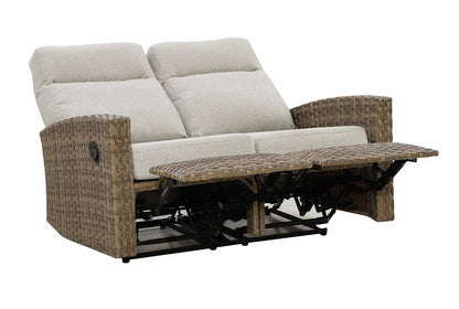 Newport Outdoor Wicker Reclining Loveseat Sofa