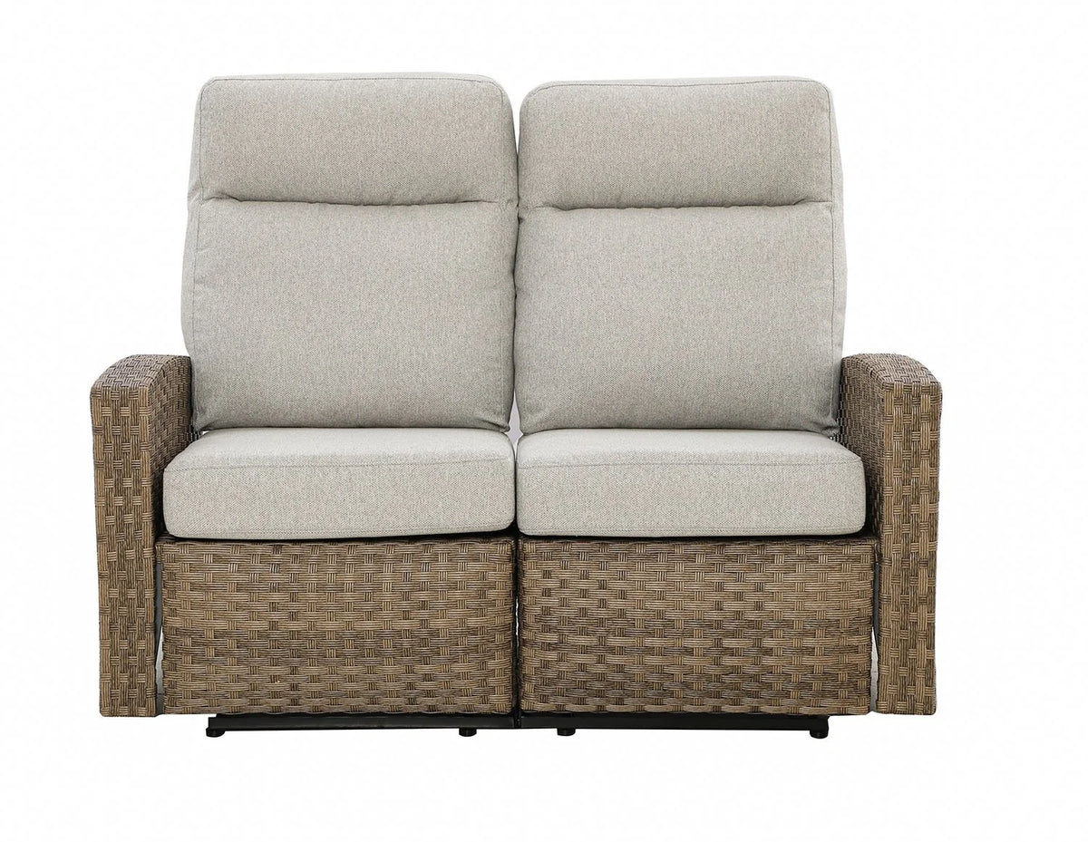 Newport Outdoor Wicker Reclining Loveseat Sofa