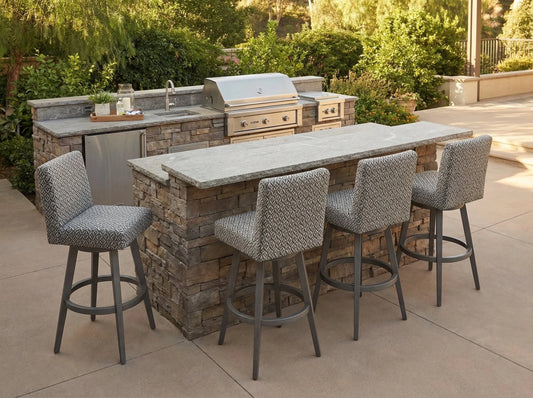 Outdoor Nook Solurium™ Armless Swivel Bar Stool - Shadow Lattice | Outdoor Bar Stool