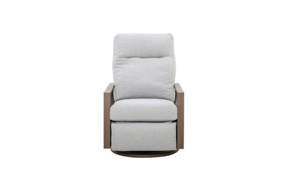 Shoreline Aluminum Outdoor 2PC Swivel Glider Recliner in Steeple Gray and Side Table | Outdoor Bistro Set
