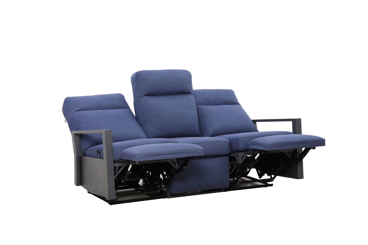 Shoreline 5-Seat Patio Aluminum Reclining Sofa Conversation Set with Pair of Recliners | Outdoor Set