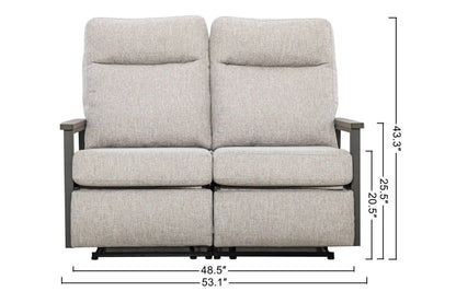 Huntington Outdoor Aluminum Reclining Loveseat Sofa in Sunbrella® Canvas Canvas — Outdoor Nook USA - size