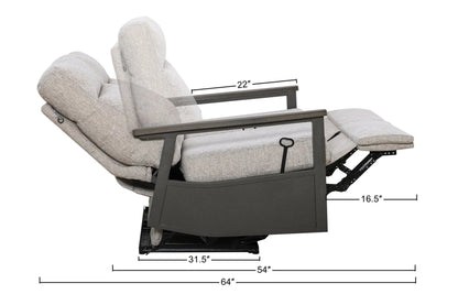 Huntington Outdoor Aluminum Reclining Loveseat — Outdoor Nook USA - size