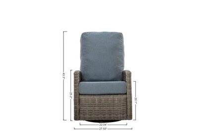 Keywest Wicker Outdoor Swivel Glider Recliner _ Patio Lounge Chair — Outdoor Nook USA - size