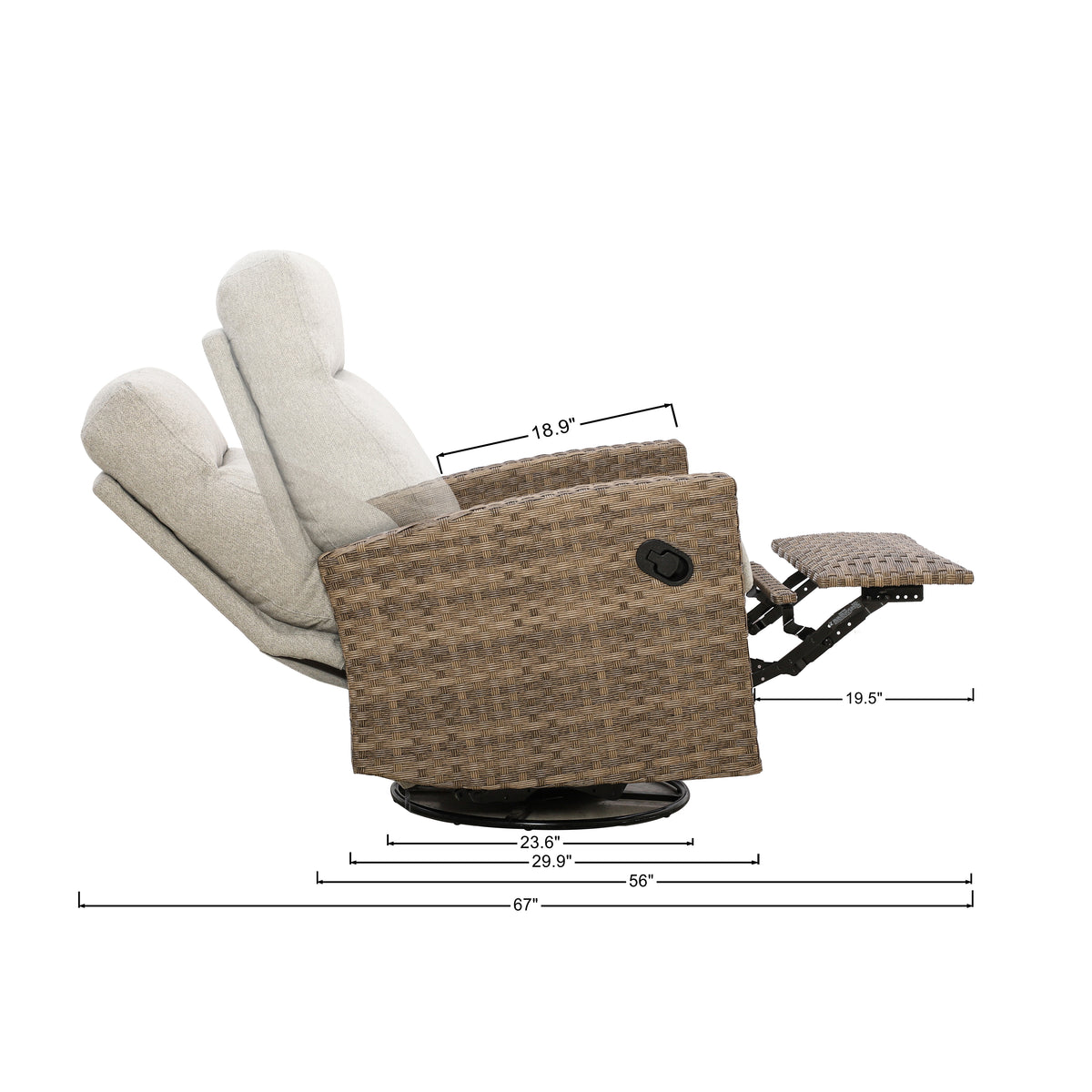 Newport Outdoor Wicker Reclining Sofa Conversation Set with a pair of Recliners | Outdoor Set