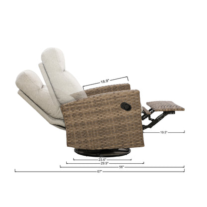 Newport Outdoor Wicker Reclining Sofa Conversation Set with a pair of Recliners | Outdoor Set